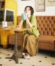 GJLJA34180 Jocomomola(ホコモモラ) Pleats スパンローンプリーツパンツ ライトブラウン