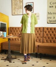 GJLJA34180 Jocomomola(ホコモモラ) Pleats スパンローンプリーツパンツ ライトブラウン