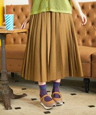 GJLJA34180 Jocomomola(ホコモモラ) Pleats スパンローンプリーツパンツ ライトブラウン