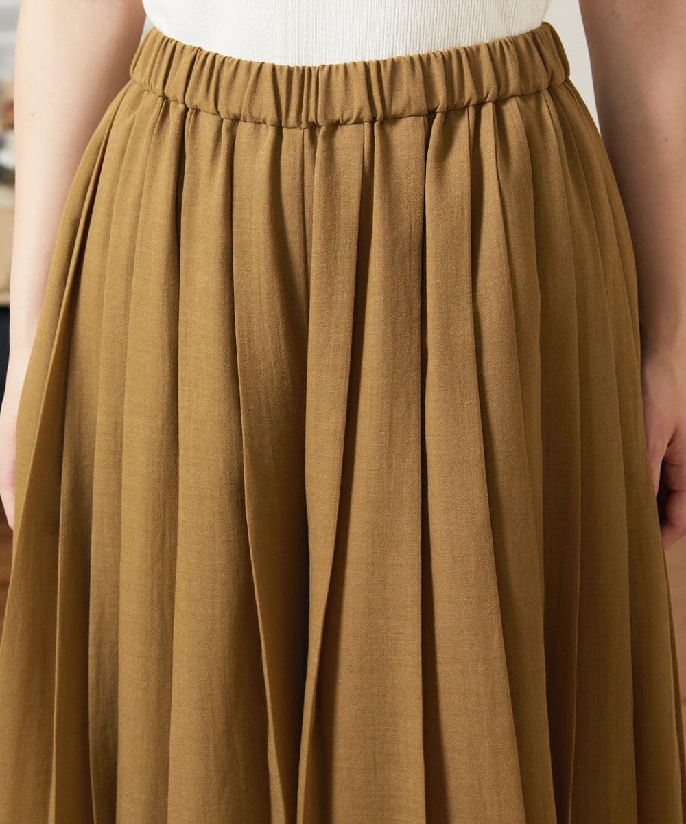 GJLJA34180 Jocomomola(ホコモモラ) Pleats スパンローンプリーツパンツ ライトブラウン