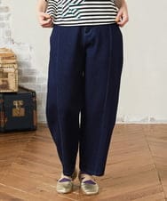 GJLJA35180 Jocomomola(ホコモモラ) 【接触冷感】Rombo ワイドデニムパンツ ネイビー