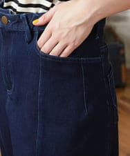 GJLJA35180 Jocomomola(ホコモモラ) 【接触冷感】Rombo ワイドデニムパンツ ネイビー