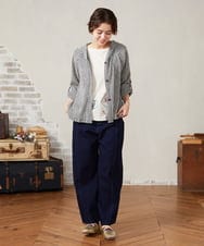 GJLJA35180 Jocomomola(ホコモモラ) 【接触冷感】Rombo ワイドデニムパンツ ネイビー