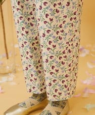 GJLJD01200 Jocomomola(ホコモモラ) Aves ツイルプリントテーパードパンツ ベージュ
