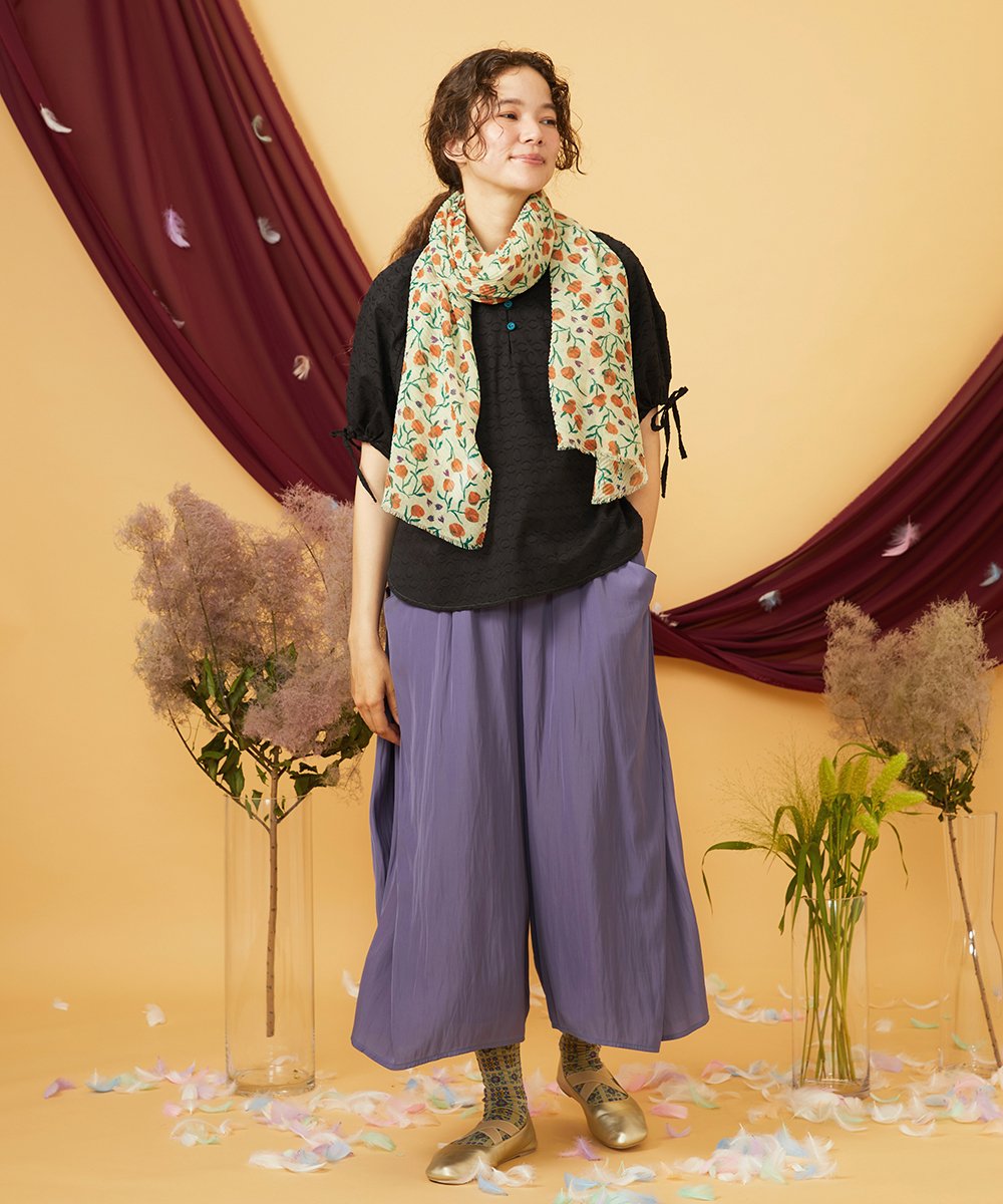 GJLJD33180 Jocomomola(ホコモモラ) Sacudida サテンワイドパンツ パープル
