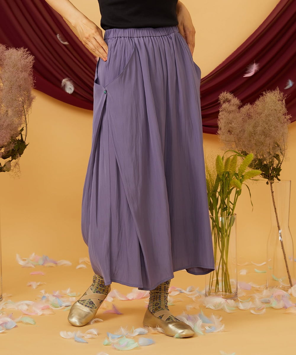 GJLJD33180 Jocomomola(ホコモモラ) Sacudida サテンワイドパンツ パープル