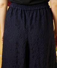 GJLJD34220 Jocomomola(ホコモモラ) Sombrita フラワージャカードワイドパンツ ネイビー