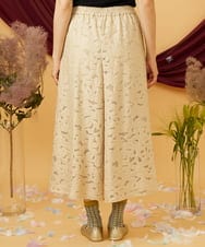 GJLJD34220 Jocomomola(ホコモモラ) Sombrita フラワージャカードワイドパンツ ベージュ
