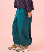 GJLJE38200 Jocomomola(ホコモモラ) ツイルワイドパンツ グリーンブルー