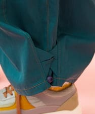 GJLJE38200 Jocomomola(ホコモモラ) ツイルワイドパンツ グリーンブルー