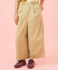 GJLJE38200 Jocomomola(ホコモモラ) ツイルワイドパンツ ベージュ