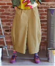 GJLJE38200 Jocomomola(ホコモモラ) ツイルワイドパンツ ベージュ