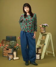 GJLJE41180 Jocomomola(ホコモモラ) Reflejo 配色デニムパンツ グリーン