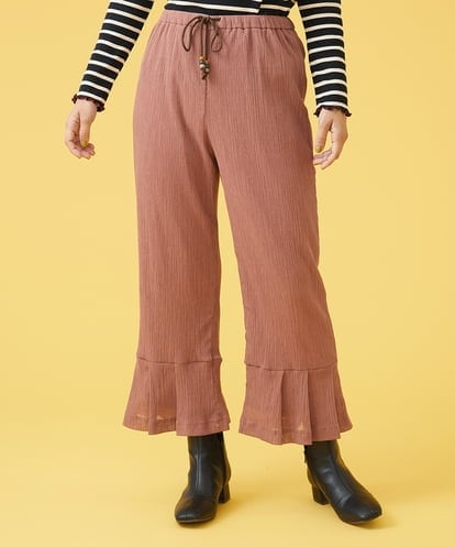 GJLJQ42160  シアークレープ フレアレッグパンツ