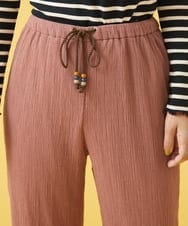 GJLJQ42160 Jocomomola(ホコモモラ) シアークレープ フレアレッグパンツ ライトブルー