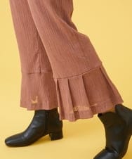 GJLJQ42160 Jocomomola(ホコモモラ) シアークレープ フレアレッグパンツ ライトブルー