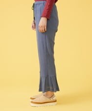 GJLJQ42160 Jocomomola(ホコモモラ) シアークレープ フレアレッグパンツ ライトブルー