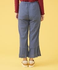 GJLJQ42160 Jocomomola(ホコモモラ) シアークレープ フレアレッグパンツ ライトブルー