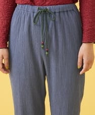 GJLJQ42160 Jocomomola(ホコモモラ) シアークレープ フレアレッグパンツ ライトブルー