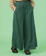GJLJT39190 Jocomomola(ホコモモラ) テンセルピーチ ワイドパンツ グリーン