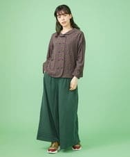 GJLJT39190 Jocomomola(ホコモモラ) テンセルピーチ ワイドパンツ グリーン