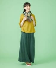 GJLJT39190 Jocomomola(ホコモモラ) テンセルピーチ ワイドパンツ グリーン