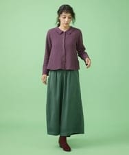 GJLJT39190 Jocomomola(ホコモモラ) テンセルピーチ ワイドパンツ グリーン