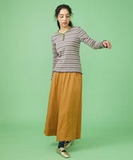 GJLJT39190 Jocomomola(ホコモモラ) テンセルピーチ ワイドパンツ グリーン