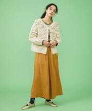 GJLJT39190 Jocomomola(ホコモモラ) テンセルピーチ ワイドパンツ グリーン