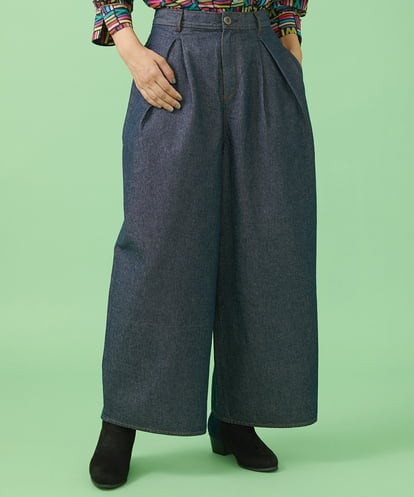 GJLJT40190  カラーデニムワイドパンツ