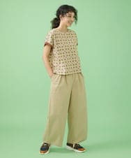 GJLJT40190 Jocomomola(ホコモモラ) カラーデニムワイドパンツ ベージュ