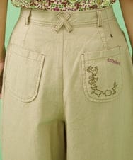 GJLJT40190 Jocomomola(ホコモモラ) カラーデニムワイドパンツ ベージュ