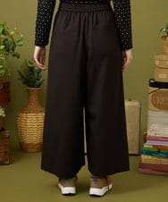 GJLLA32200 Jocomomola(ホコモモラ) T/Rドビー フラワー刺繍ワイドパンツ ダークブラウン