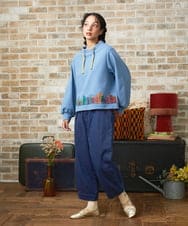 GJLLA40180 Jocomomola(ホコモモラ) Reflejo 配色デニムパンツ レッド