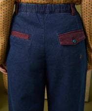 GJLLA40180 Jocomomola(ホコモモラ) Reflejo 配色デニムパンツ レッド