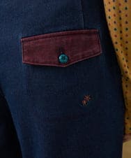 GJLLA40180 Jocomomola(ホコモモラ) Reflejo 配色デニムパンツ レッド