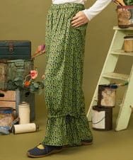 GJLLD03220 Jocomomola(ホコモモラ) Estarcido フラワープリントワイドパンツ グリーン