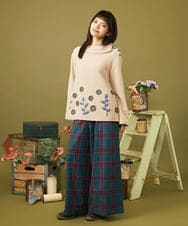 GJLLD32200 Jocomomola(ホコモモラ) Repetir チェック柄ワイドパンツ ブルー