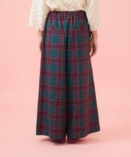 GJLLD32200 Jocomomola(ホコモモラ) 【ダブルポイント】チェック柄ワイドパンツ ブルー