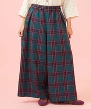 GJLLD32200 Jocomomola(ホコモモラ) Repetir チェック柄ワイドパンツ ブルー