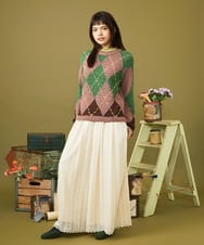 GJLLD35220 Jocomomola(ホコモモラ) Recortar formas 起毛総レースワイドパンツ アイボリー