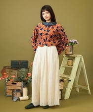 GJLLD35220 Jocomomola(ホコモモラ) Recortar formas 起毛総レースワイドパンツ アイボリー