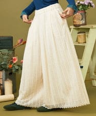 GJLLD35220 Jocomomola(ホコモモラ) Recortar formas 起毛総レースワイドパンツ アイボリー