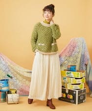 GJLLD35220 Jocomomola(ホコモモラ) Recortar formas 起毛総レースワイドパンツ アイボリー