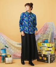 GJLLD35220 Jocomomola(ホコモモラ) Recortar formas 起毛総レースワイドパンツ ブラック