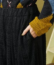 GJLLD35220 Jocomomola(ホコモモラ) Recortar formas 起毛総レースワイドパンツ ブラック