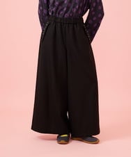 GJLLD38200 Jocomomola(ホコモモラ) 【ダブルポイント】フラワー刺繍ワイドパンツ ブラック