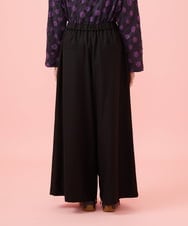 GJLLD38200 Jocomomola(ホコモモラ) 【ダブルポイント】フラワー刺繍ワイドパンツ ブラック