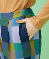 GJLLS03220 Jocomomola(ホコモモラ) Escaleras チェックパンツ ブルー