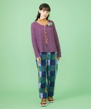 GJLLS03220 Jocomomola(ホコモモラ) Escaleras チェックパンツ ブルー